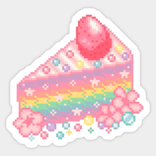 Rainbow Cake Pixel Art Sticker